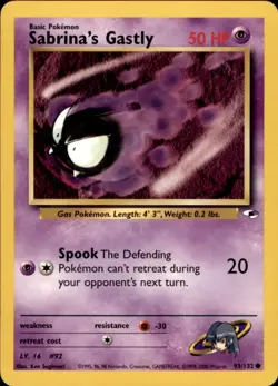 Sabrina's Gastly Gym Heroes 2000 93/132 Common Pokemon NM - Image 1