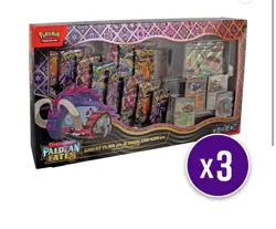 3x Pokemon TCG Paldean Fates Great Tusk ex and Iron Treads ex Premium Collection - Image 1