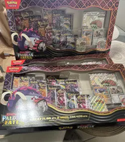 3x Pokemon TCG Paldean Fates Great Tusk ex and Iron Treads ex Premium Collection - Image 2