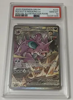 Pokemon S&V Destined Rivals #233 SIR Team Rocket's Nidoking EX PSA 10 Gem Mint - Image 1