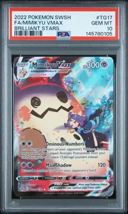2022 POKEMON SWORD & SHIELD BRILLIANT STARS #TG17 FULL ART/MIMIKYU VMAX PSA 10 - Image 1