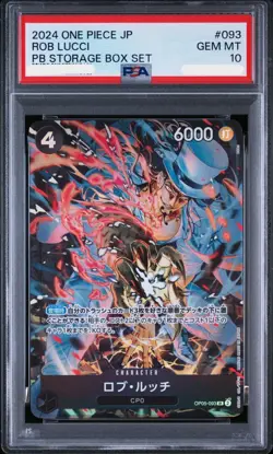 PSA 10 ONE PIECE JAPANESE 093 ROB LUCCI PREMIUM BOOSTER STORAGE BOX SET 2024 - Image 1