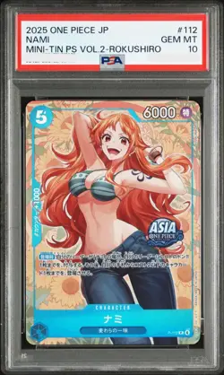 PSA10 One Piece Asia Promo NAMI P-112 Mini-tin Pack Set vol.2 KOUSHI ROKUSHIRO - Image 1