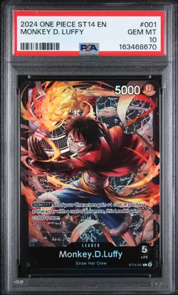 2024 ONE PIECE STARTER DECK ST14-3D2Y #001 MONKEY D. LUFFY PSA 10 - Image 1