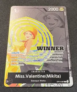One Piece TCG Miss Valentine (Mikita) Winner OP14-087 Rare - Image 2
