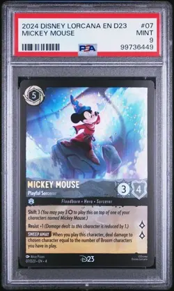 PSA 9 Mint 2024 DISNEY LORCANA EN D23-D23 EXPO PROMO #07 MICKEY MOUSE - Image 1