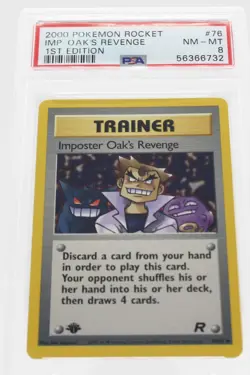 PSA 8 NMM 2000 Pokemon Team Rocket #76 Imposter Oak's Revenge 1st Edition !!! - Image 1