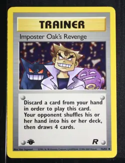 PSA 8 NMM 2000 Pokemon Team Rocket #76 Imposter Oak's Revenge 1st Edition !!! - Image 3