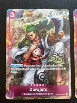2x One Piece TCG Zoro-Juro OP05-067 RARE FRENCH PROMO CARD 1st Anniversary NM - Image 2