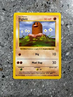 Pokemon TCG Cards SHADOWLESS Base Set Diglett 47/102 LP - Image 1