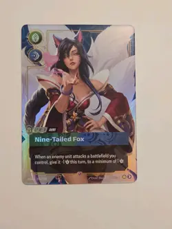 Ahri - Nine-Tailed Fox Foil Rare Origins 255/298 NM Riftbound Card - Image 1