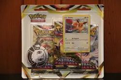 Pokemon TCG Sword and Shield Astral Radiance - Eevee - 3 Booster Blister Packs - Image 1