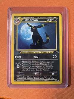 Pokemon TCG Umbreon Neo Discovery Holo Rare Card 13/75 MODERATE CONDITION - Image 1