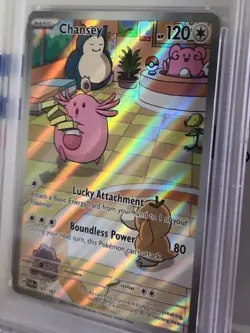 Pokemon Chansey Holo Illustration TCG Card 187/167 Twilight Masquerade PSA 9 NM - Image 2