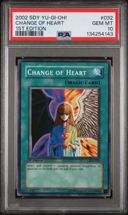 Change Of Heart PSA 10 - SDY-032 - 2002 Starter Deck Yugi - 1st Edition - Yugioh - Image 1