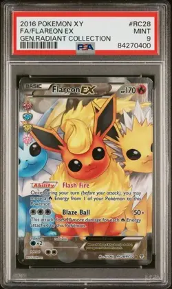 Flareon EX RC28/RC32 Pokemon PSA 9 MINT Generations Radiant Collection Full Art - Image 1