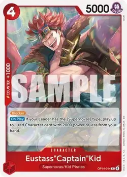 Eustass"Captain"Kid OP14-014 Rare The Azure Sea's Seven One Piece Foil Near Mint - Image 1