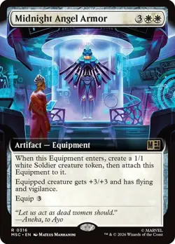 Midnight Angel Armor Extended Art Marvel Super Heroes NM MTG - Image 1