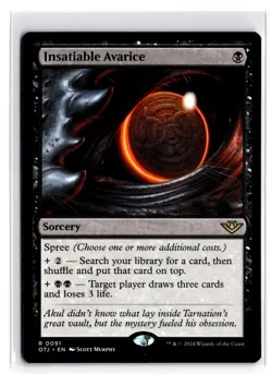 Insatiable Avarice 91 Rare Outlaws of Thunder Junction Magic: The Gathering NM - Image 1