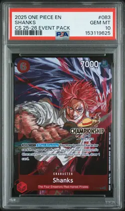 2025 ONE PIECE CHAMPIONSHIP 2025-26 EVENT PACK #083 SHANKS PSA 10 - Image 1