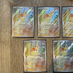Lot of 5 Fennekin Full Art Promo Chaos Rising Promo 080 ⭐ Card sleeves and dice - Image 3