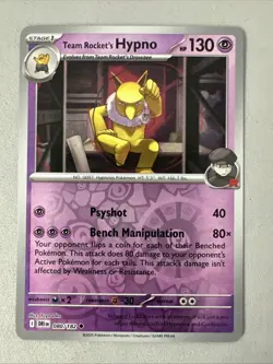 Pokemon TCG * Destined Rivals 080/182 Team Rocket's Hypno U * REVERSE HOLO * NM - Image 1