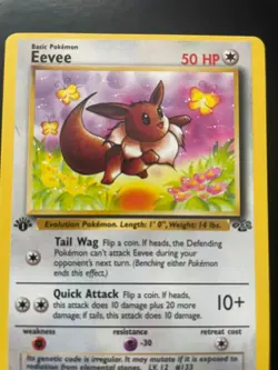 Jungle 1st Edition Eevee 51/64 MISCUT Pokemon Card - Image 2