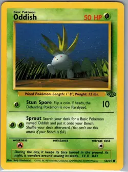 Oddish 58/64 Non Holo Jungle - Pokemon Card - NM - Image 1