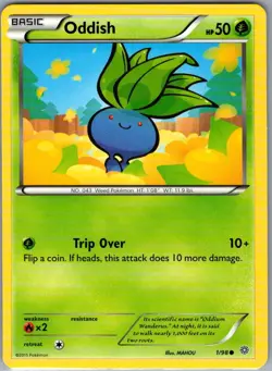 Oddish 1/98 Non Holo XY - Ancient Origins - Pokemon Card - NM - Image 1