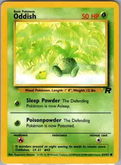 Oddish 63/82 Non Holo Team Rocket - Pokemon Card - NM - Image 1