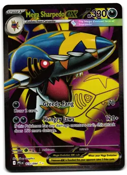 Mega Sharpedo ex 113/094 - Phantasmal Flames Ultra Rare Pokemon TCG - NM Card - Image 1