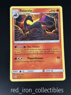 Salazzle 16/145 Rare Guardians Rising Sun & Moon Pokemon Card 2017 - Image 1