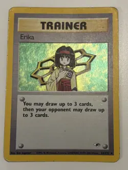 Pokemon Erika 16/132 Holo NM Gym Heroes Trainer Rare Vintage WOTC Card NM-LP - Image 1