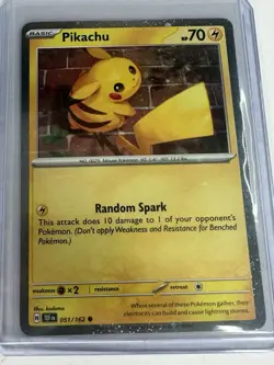 Pokemon TCG Temporal Forces Pikachu Cosmos Holo 051/162 - Image 1