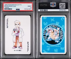 1998 POKEMON BLUE VERSION PLAYING CARDS JOKER PROFESSOR OAK PSA 9 - Image 3