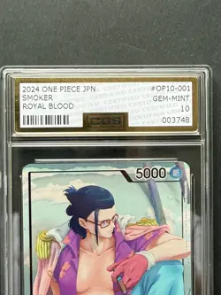 One Piece TCG Smoker OP10-001 Leader Alternative Art CGS GEM MINT 10 - Image 2