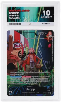 Usopp OP10-042 Leader One Piece TCG Alt Art Royal Blood English ACE 10 GEM MINT - Image 1