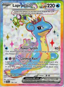 Lapras ex 158/142 SV07: Stellar Crown - Pokemon Card - NM - Image 1