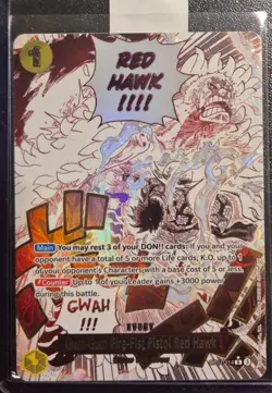 One Piece TCG OP11-114 Gum-Gum Fire-Fist Pistol Red Hawk Alt Art Manga - Image 1