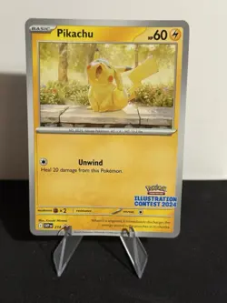 Pokemon SVP Pikachu TCG Illustration Contest 2024 Black Star Promo Card #214 - Image 1