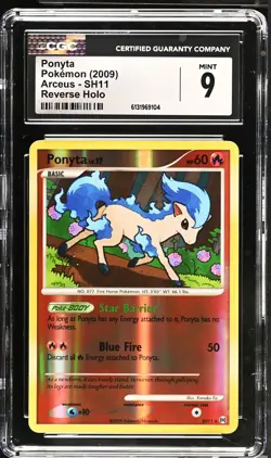CGC 9 MINT Ponyta SH11 Reverse Holo Arceus Pokemon Card - Image 1