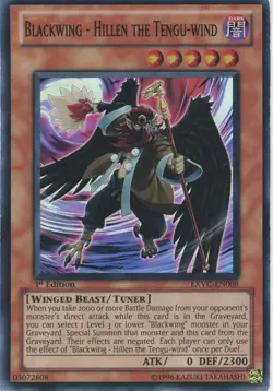 Yugioh Blackwing-Hillen The Tengu-Wind EXVC-EN008 Super Rare 1st Edition NM/LP - Image 1