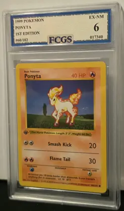 Pokemon Ponyta #60/102 1st Edition Shadowless Base Set - Image 2