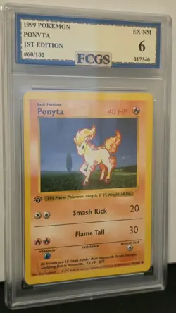Pokemon Ponyta #60/102 1st Edition Shadowless Base Set - Image 3
