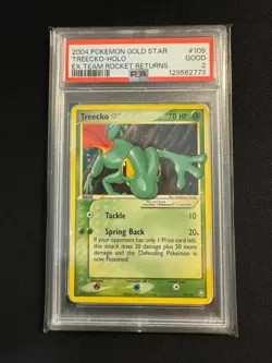 Pokemon Treecko Gold Star 109 / 109 Ex Team Rocket Returns Holo good Eng PSA 2 - Image 1