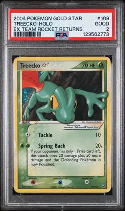 Pokemon Treecko Gold Star 109 / 109 Ex Team Rocket Returns Holo good Eng PSA 2 - Image 2