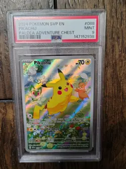 Pikachu Paldea Adventure Chest Pokemon Svp088 Black Star Promo PSA 9 - Image 1