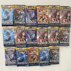 (17) Pack Lot Pokemon TCG Sun & Moon Base Set Booster Pack - Factory Sealed - Image 1