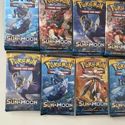 (17) Pack Lot Pokemon TCG Sun & Moon Base Set Booster Pack - Factory Sealed - Image 5