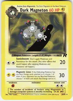 Pokemon Dark Magneton 28/82 Rare Team Rocket Pokemon Unlimited Near Mint - Image 1